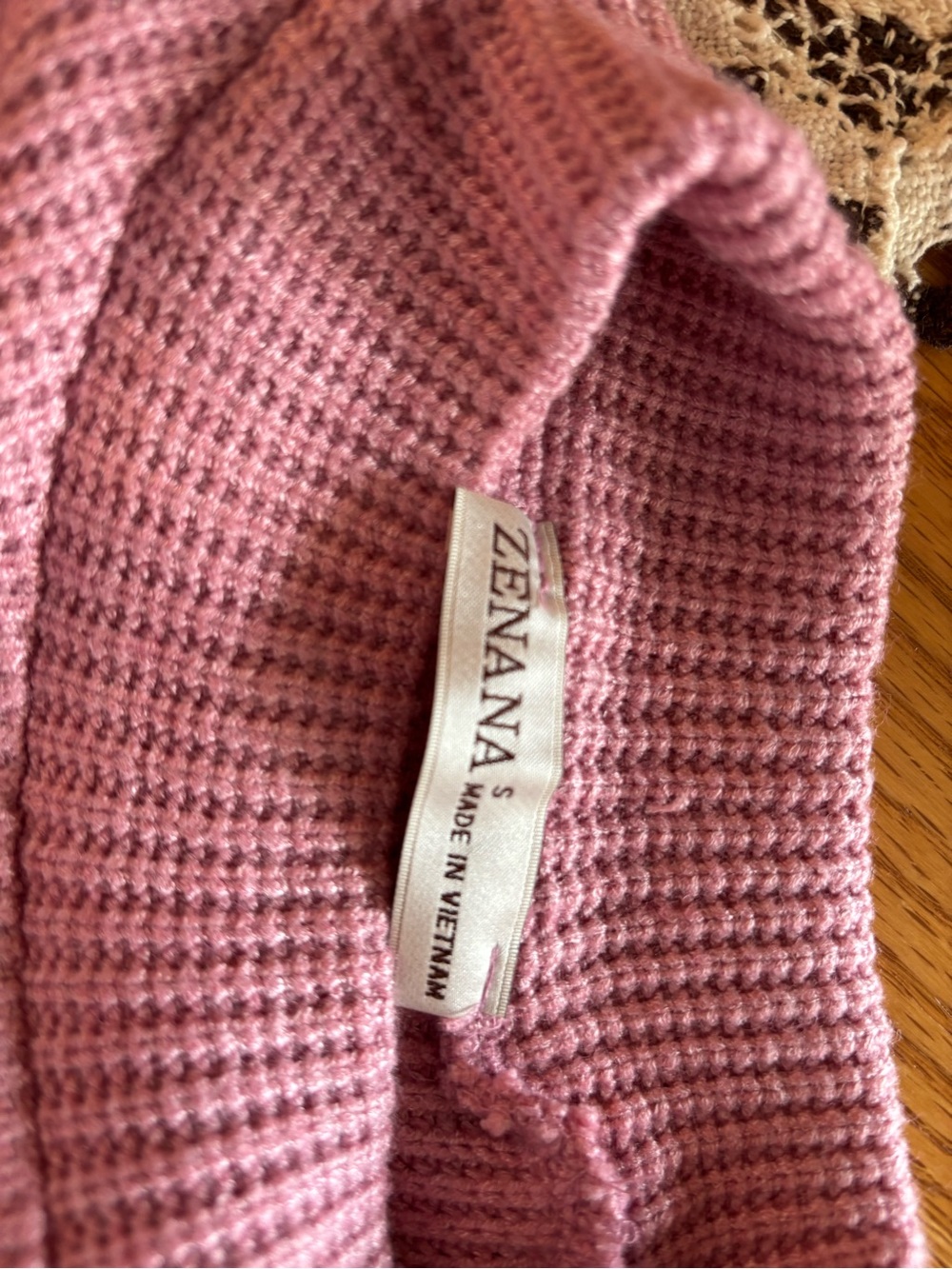 Zenana Sweater Boxy Top & Long Pants Set Ribbed Knit Wide-Leg Rose. Small - Picture 9 of 12